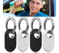 HANIUTTY Funda para Samsung Galaxy SmartTag 2, 4 Piezas Protección de Silicona de Prueba de Golpes para Smart Tag 2 con Llavero Funda con Llavero para Llaves Billetera Equipaje Mochila Mascota