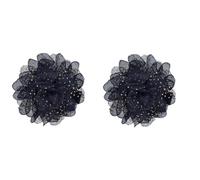 Hanjing Horquilla para el pelo de gasa de 2.4 pulgadas para bebés y niñas, accesorios para el pelo, juego de 2 unidades (azul marino)