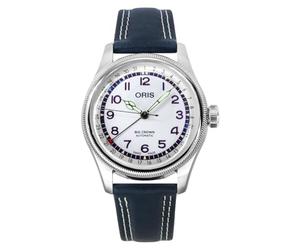 Hank Aaron - Reloj de edición limitada Big Crown Pointer Date - Correa de cuero azul, esfera blanca, 40 mm
