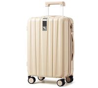 Hanke 24 Inch Luggage Suitcases with Spinner Wheels Lightweight PC Hard Shell Rolling Suitcase with Travel Locks,Checked-Medium 24-Inch（Cuba Sand）