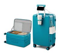 Hanke Equipaje de viaje expandible con ruedas, Azul Caribe, Expandable 24 Inch