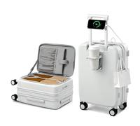 Hanke Equipaje de viaje expandible con ruedas, Blanco ahumado., Expandable 20 Inch