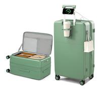 Hanke Equipaje de viaje expandible con ruedas, Verde bosque, Expandable 28 Inch