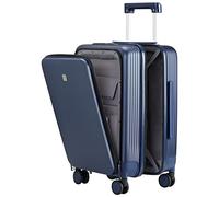 Hanke Maleta de apertura frontal rígida de 26 pulgadas, maleta grande de 4 ruedas, maleta de mano, tamaño mediano, maleta de viaje ligera de aluminio con cerraduras TSA, azul oscuro, Carry on 20-Inch,