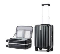 Hanke Maleta de cabina con apertura frontal, Black, Front Opening 20-inch, Equipaje de mano