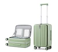 Hanke Maleta de cabina con apertura frontal, Verde bambú, Front Opening 20-inch, Equipaje de mano