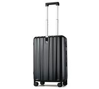 Hanke Maleta de mano ligera de 20 pulgadas, maleta rígida de policarbonato con ruedas, negro azabache, 20 Inch Carry on, Equipaje de mano