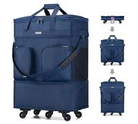 Hanke Maleta Grande expandible de 4 Ruedas, Ligera, Plegable, Maletas y Bolsas de Viaje, Equipaje de Mano Que se extiende 20/24/28 Pulgadas, Bolsa de Lona sin asa telescópica para Hombres y Mujeres,