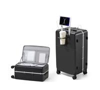 Hanke Maleta multifunción para cabina, negro azabache, 24 inch Checked Medium, Viajes