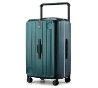 Hanke Maletas multifuncionales de apertura frontal, Verde oscuro., Checked 26 Inch, Equipaje de mano