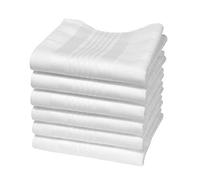 Hankiss - Pañuelos de Algodón Orgánico Blanco - Modelo ICE - Tamaño 43cm - 6 Piezas - 100% Algodón Certificado GOTS