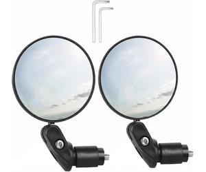 hankousi 2 espejos retrovisores ajustables a 360 ° para bicicletas de ciudad, montaña y bicicletas eléctricas (7 cm)