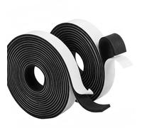 hankousi 2 piezas de cinta de espuma de célula abierta negra, tira de sellado autoadhesiva de gomaespuma de una sola cara para el aislamiento de puertas y ventanas.