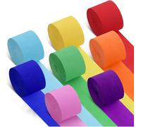 hankousi 8 rollos de serpentinas de papel crepé arcoíris, decoración para fiestas de cumpleaños, bodas y vacaciones (papel)