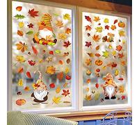 hanksgiving Pegatinas decorativas para ventanas de otoño, imágenes de ventana de otoño, Acción de Gracias, hojas de otoño, día de Acción de Gracias, decoraciones de temporada, vacaciones, ventanas