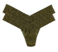 Hanky Panky Low Rise Thong - Tanga de cintura baja para mujer, de encaje, Signature Lace elástico, talla única, multicolor (3 unidades)