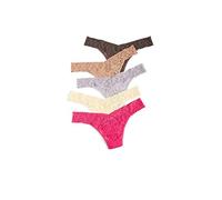 Hanky Panky Plus Size Signature Lace Thong 5-Pack, One Size, Ladylike Classics