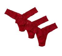 Hanky Panky Tanga de Baja Cintura - Calzoncillos de Mujer en Encaje Elástico, Set de 3 Piezas, Tanga de Mujer Cómodos y Coloridos de Cintura Baja - Braguitas de Mujer en Algodón y Nylon, Lencería para
