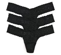 Hanky Panky Women's 3-Pack Low Rise Thong, Black, One Size