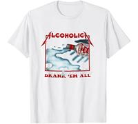HANLINMY Alcoholica Drank'em All Vodka Music Graphic T Shirts Short Sleeve Summer O-Neck T-Shirt Men's Clothing White L