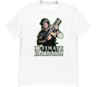 HANLINMY Aliens Movie Bill Paxton 80s Horror Shirt Ultimate Badass White XXL