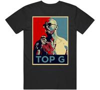 HANLINMY Andrew Tate Top G Hope Parody T Shirt Casual Graphic Tops Black XL