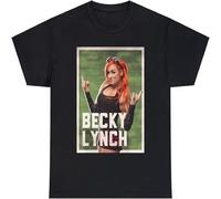 HANLINMY Becky Lynch Steampunk Style T Shirt Crew Neck Cotton Short Sleeve Tops Black S