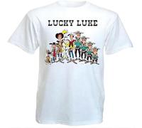 HANLINMY Lucky Luke All Stars Movie Poster T Shirt Casual Graphic Tops White M