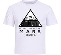 HANLINMY Men's 30 Seconds to Mars T-Shirt Casual Graphic Comfortable Tees White XL