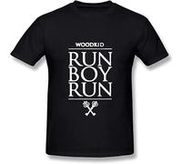 HANLINMY Men's T-Shirt Woodkid - Run Boy Casual Graphic Comfortable Tees Black L