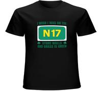 HANLINMY Saw Doctors I Wish Was ON The N17 Stone Walls Irish Mens Short Sleeve T Shirt Black S