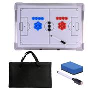 Hanlintk Tablero táctico para entrenador de fútbol, set portátil de táctica magnética y estrategia, incluye marcador de pizarra, goma de borrar, monedas de marcación magnéticas y bolsa de