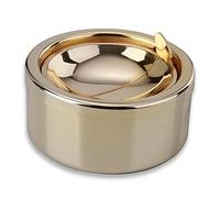 hanlongyu Cenicero para exteriores con tapa, cenicero abatible de acero inoxidable, ceniceros de metal resistente al viento para uso en interiores o exteriores, cenicero de escritorio para fumar,