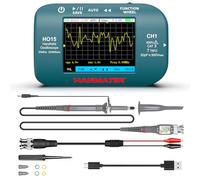 HANMATEK Osciloscopio Digital Portátil, 50MHz 200MSa/s, 2 en 1 con Fuente de Señal 1KHz, 2.8" TFT, USB-C Recargable, HO15