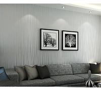 HANMERO Moderno diseño Papel Pintado Rayas, no Tejido Papel de Pared dormitorios/salón/Hotel, Color Gris,(53x1000cm)
