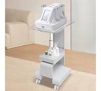 Hanmorfarbi Carro para dispositivos de belleza placa de vidrio, hidrógeno oxígeno pequeña burbuja carro base, radar Hydra línea tallado estante de escritorio móvil, mesa de equipo de salón de belleza