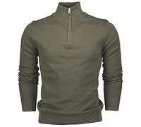 Hann Brooks Sudadera de manga larga de piqué de algodón con media cremallera para hombre