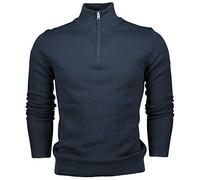 Hann Brooks Sudadera de manga larga de piqué de algodón con media cremallera para hombre