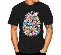 Hanna Barbera Group Shot T-Shirt Charcoal Retro Cartoon Tshirt Men Hip Hop Tees Tops Anime