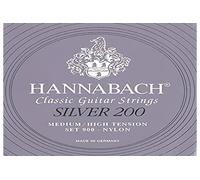 Hannabach Cuerdas de guitarra clásica Serie 900 medium-high tension Silver 200 - ejecución de 3 cuerdas graves - 9007MHT