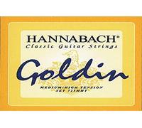 Hannabach Cuerdas Para Guitarra Clasica, Serie 725 Tension Media/Alta Goldin - Juego 3 Cuerdas Agudas Mi1+Si2+Sol3