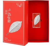 HannaFires Hojas de té de plata pura china, juego de accesorios de té de plata de ley, purifica el agua y mejora la calidad del agua, decoración de Feng Shui que simboliza la pureza