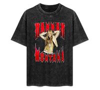 Hannah Montana Is A Rockstar Mens Unisex T-Shirt Graphic Print Top Black tee L