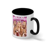 Hannah Montana Vintage Y2K Pop Star Collage Mug - 2000s Nostalgia Retro Coffee Cup Gift Blanca taza de café con RIM Negro y manija Mug