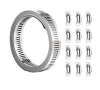 hannger Abrazaderas de Manguera Ajustables 304 Acero Inoxidable DIY Gusano Conjunto de Abrazaderas de Conducto, 5 m / 16.4 pies Clips de Sujeción de la Manguera Grande Para la Plomería Automotriz
