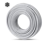 hannger Cable de alambre de 5 mm de diámetro - 30 m de longitud, alambre de acero transparente recubierto de PVC para suspensión de cuerda, tendedero, suave medio, carga útil de 750 kg