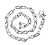 hannger Kit de anclaje para barco, acero inoxidable 316 de grado marino de 1/4 o 5/16 pulgadas de ancho, cadena de anclaje resistente con 2 extremos de eslabones de doble grillete antiapagado para