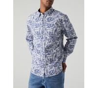 Hannibal Laguna Collection Camisa de hombre con estampado vegetal. Azul oscuro XL (XL)