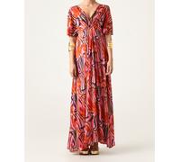 Hannibal Laguna Collection Vestido escote pico manga caída. Multicolor 44