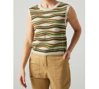 Hannibal Laguna Jersey de mujer sin mangas con rayas caladas. Verde 44 (44)
